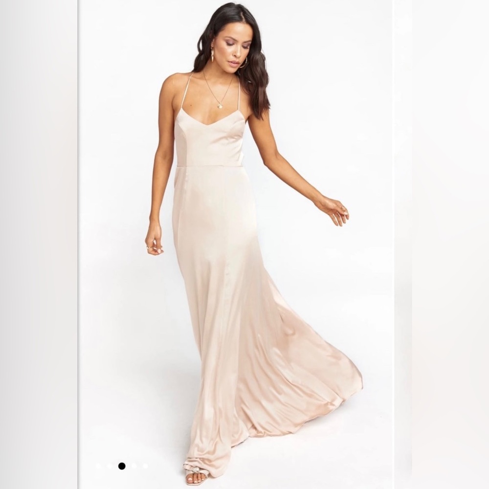 Show me your mumu Godshaw Goddess Gown ~ Champagne Luxe Satin ×